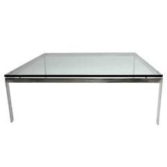 Monumental Steel & Glass Coffee Table by Jacob Epstein for Cumberland Furniture