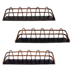 Set of Three Bamboo Wall-Mounted Shelves in the Manner of Jacques Adnet