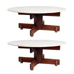 Pair of "Alex" Brazilian Modern Rosewood Coffee Tables by Sergio Rodrigues