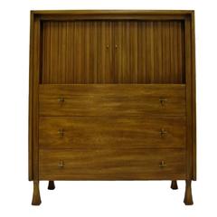 Excellent Tall Mahogany John Widdicomb Gentleman's Chest with Tambour Doors 9