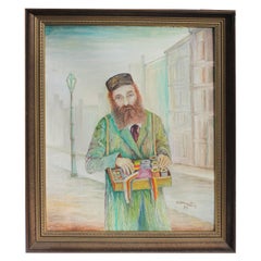 Signed and Dated Oil Painting of Bartering Judaic Man