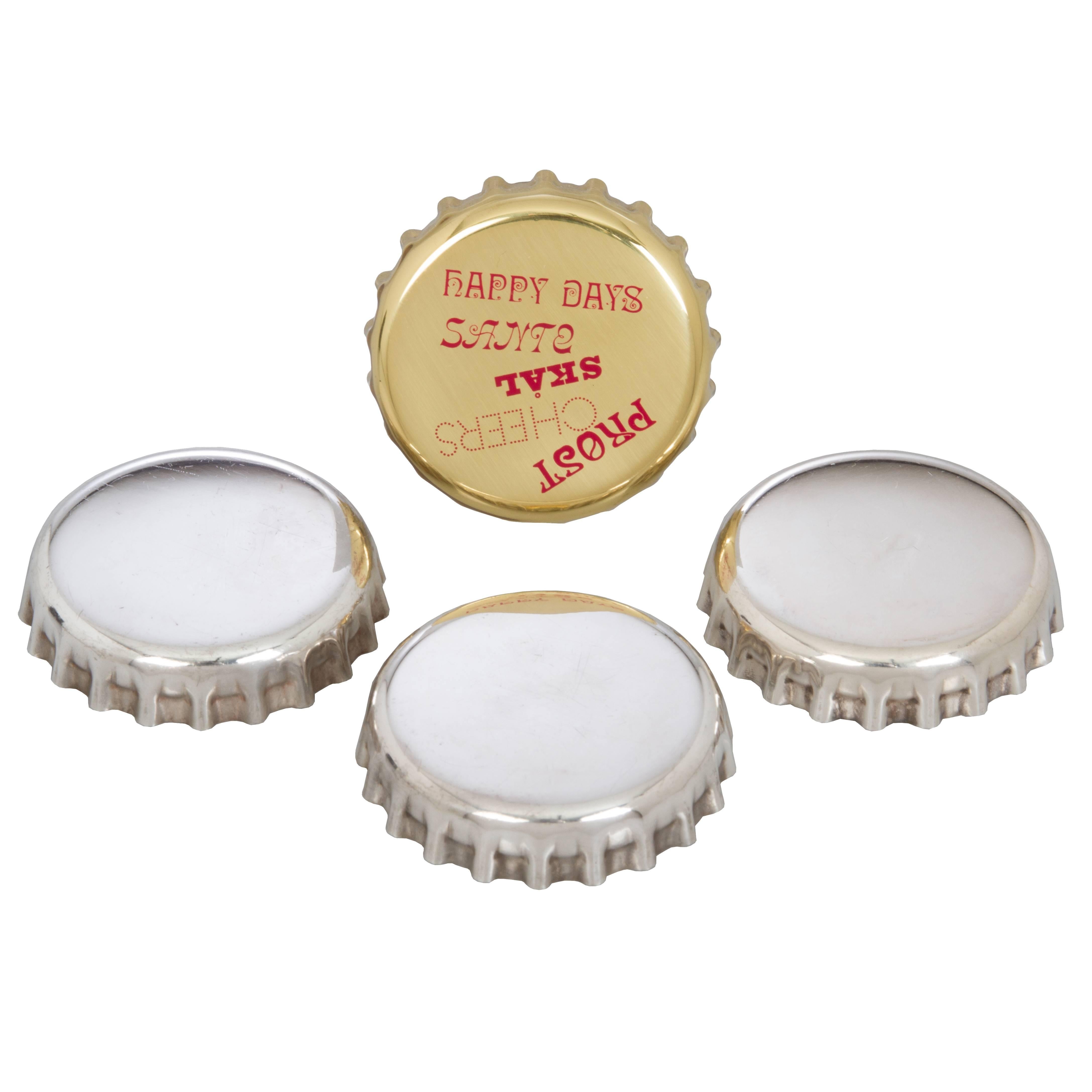 Set of Four Georg Jensen Bottle CAP Openers For Sale