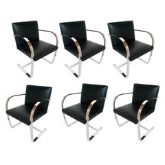 Set of Six Ludwig Mies van Der Rohe Brno Chairs for Knoll