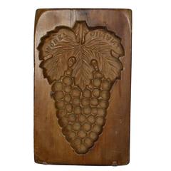Wooden Gingerbread Mold of Grapes