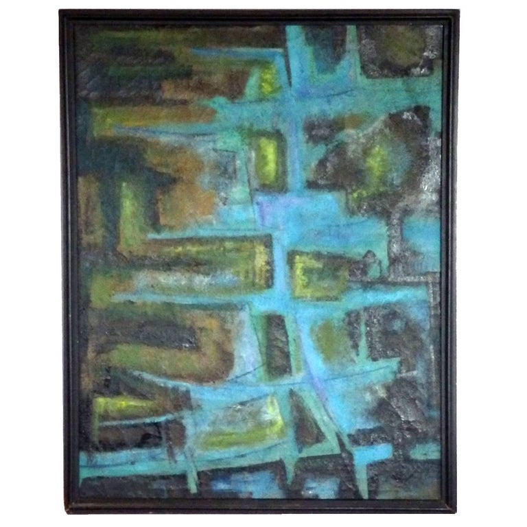 Large Textured Abstract Oil Painting by Robert Berger For Sale at