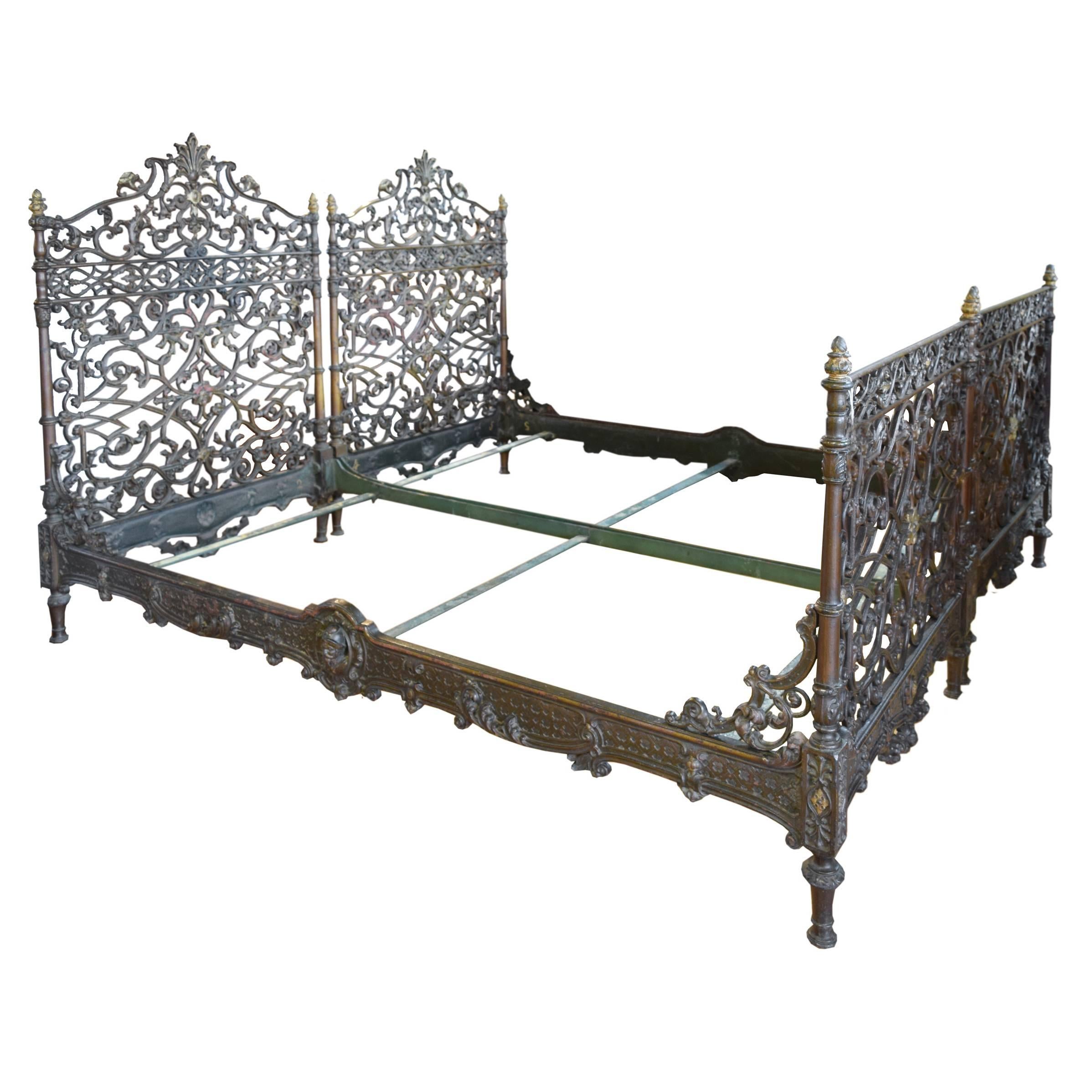 Pair of Cast Iron Italian Beds