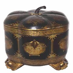 Antique Chinese Export Melon-Form Tea Caddy, circa 1845