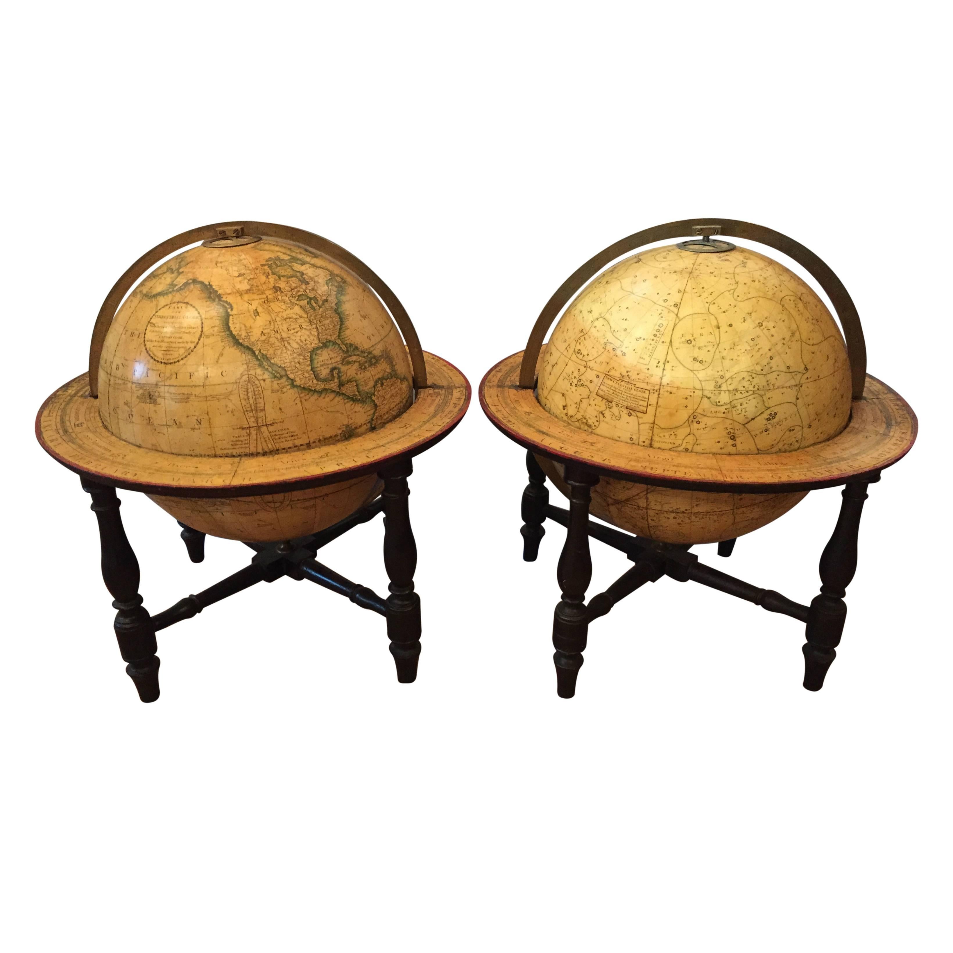 Pair of 19th Century Cary's Globes