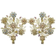 Pair of Crystal Sconces by Oswald Haerdtl for the Firm Lobmeyr, circa 1950