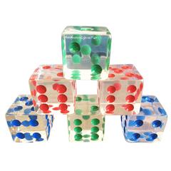 Oversized Dice Sculpture in Lucite by Charles Hollis Jones, Signed and Dated 8