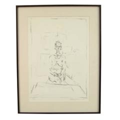 "Seated Nude" 1965 Pencil Signed Albero Giacometti Lithograph