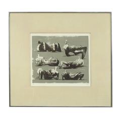 Pencil Signed and Numbered Henry Moore 1973 Lithograph