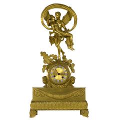 French Directoire Mantle Clock of Cupid and Psyche