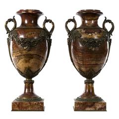 Pair of Napoleon III Marble and Ormolu Cassolettes 4
