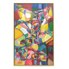 Cheerful Cubist Inspired Abstract Painting by Nichols