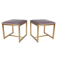 Pair of Mid-Century Modern Brass Benches