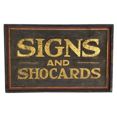 19th Century Sand Painted Trade Sign,"SIGNS AND SHOCARDS" 9