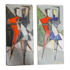Helmut Schaffenacker Cubist Ceramic Wall Art