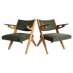 Pair of Danish Oak Armchairs