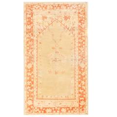 Prayer Design Antique Turkish Oushak Rug