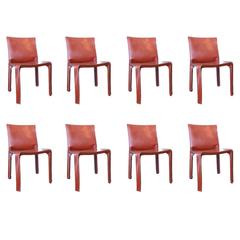 Set of Eight Cab Chairs Designed by Mario Bellini for Cassina