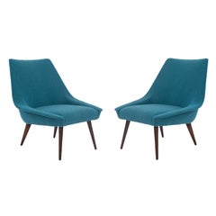 Pair of Sculptural Upholstered Lounge Chairs