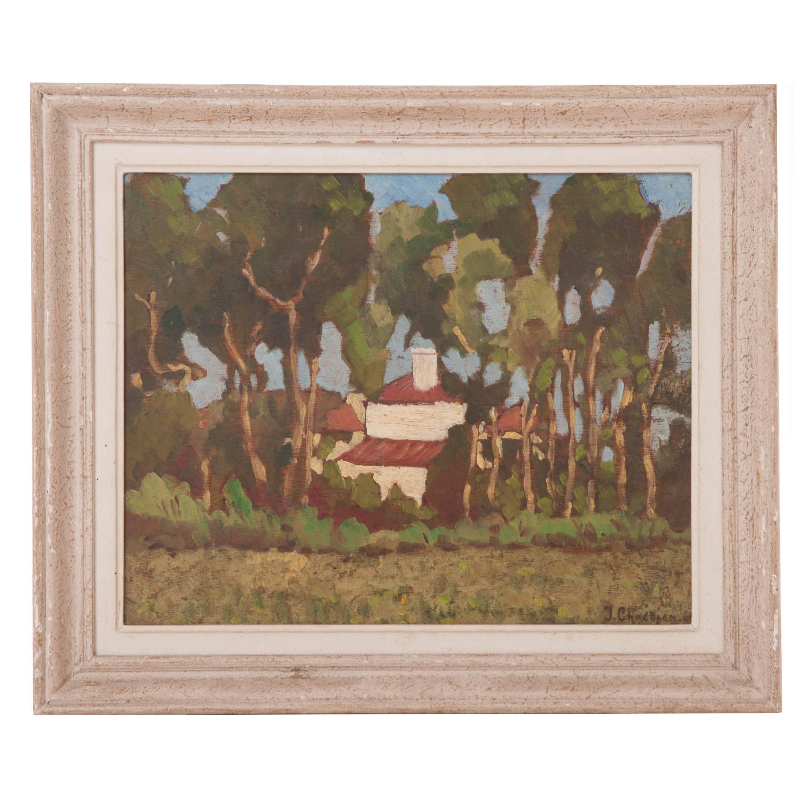 Framed Oil Landscape Painting