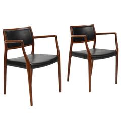 Niels O. Møller Pair of Model 65 Armchairs