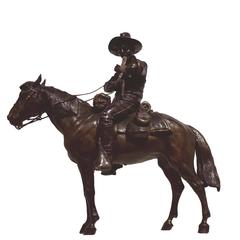 Carl Kauba, Poly-Chromed Bronze U.S. Soldier on Horse, circa 1900