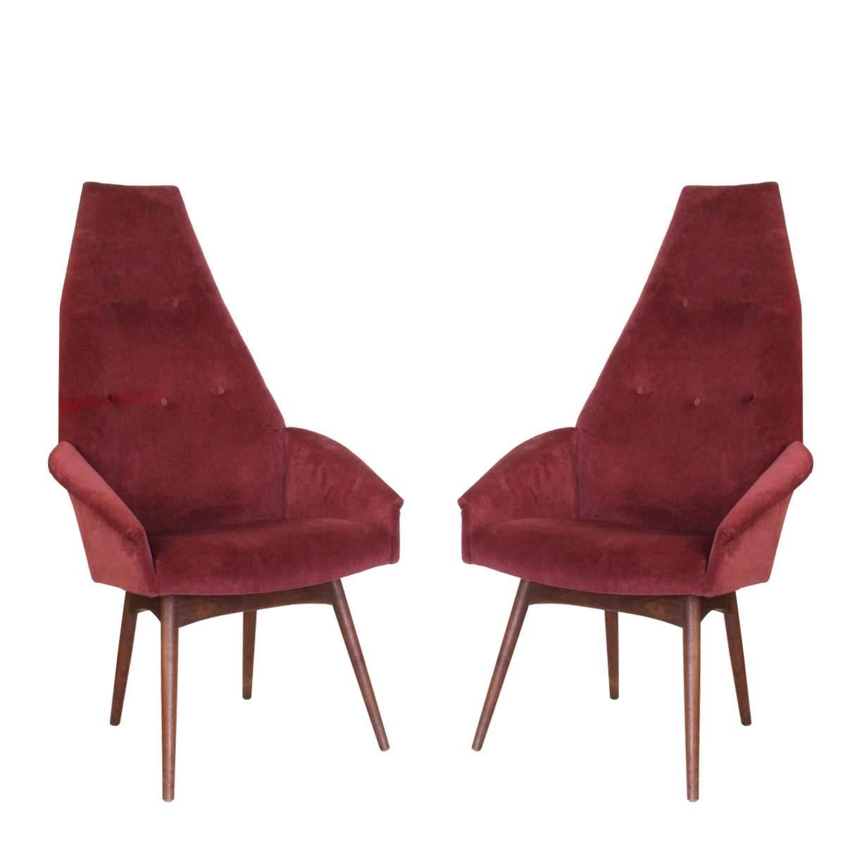 Pair of Adrian Pearsall High Back Armchairs