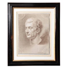 Sepia Drawing of a Caesar in an Ebonized Frame