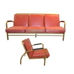 Wolfgang Hoffman Style Sofa and Lounge Chair