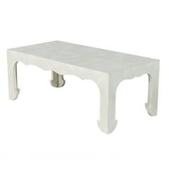 Hickory White Modern Vellum Parchment Cocktail Table