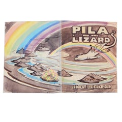 ""Pila und die Eidechse", wichtiges unveröffentlichtes Manuscript, 12 Art-Déco-Aquarelle