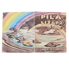 Vintage "Pila and the Lizard, " Important Unpublished Manuscript, 12 Art Deco Watercolors