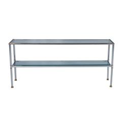 Polished Chrome and Glass Console Table 2