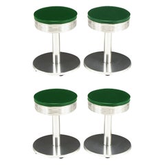 Four Joan Casas Y Ortinez for Indecasa Aluminum Tabourets