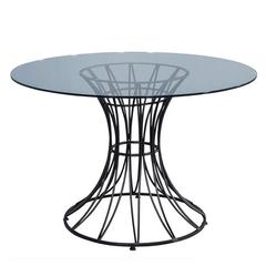 Glass and Iron Star Burst Pedestal Occasional Table 5