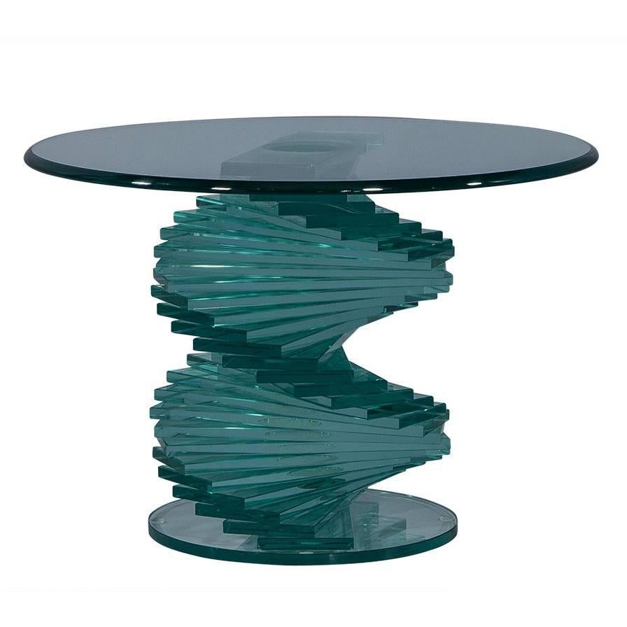 Stacked Glass Sculptural Side Table
