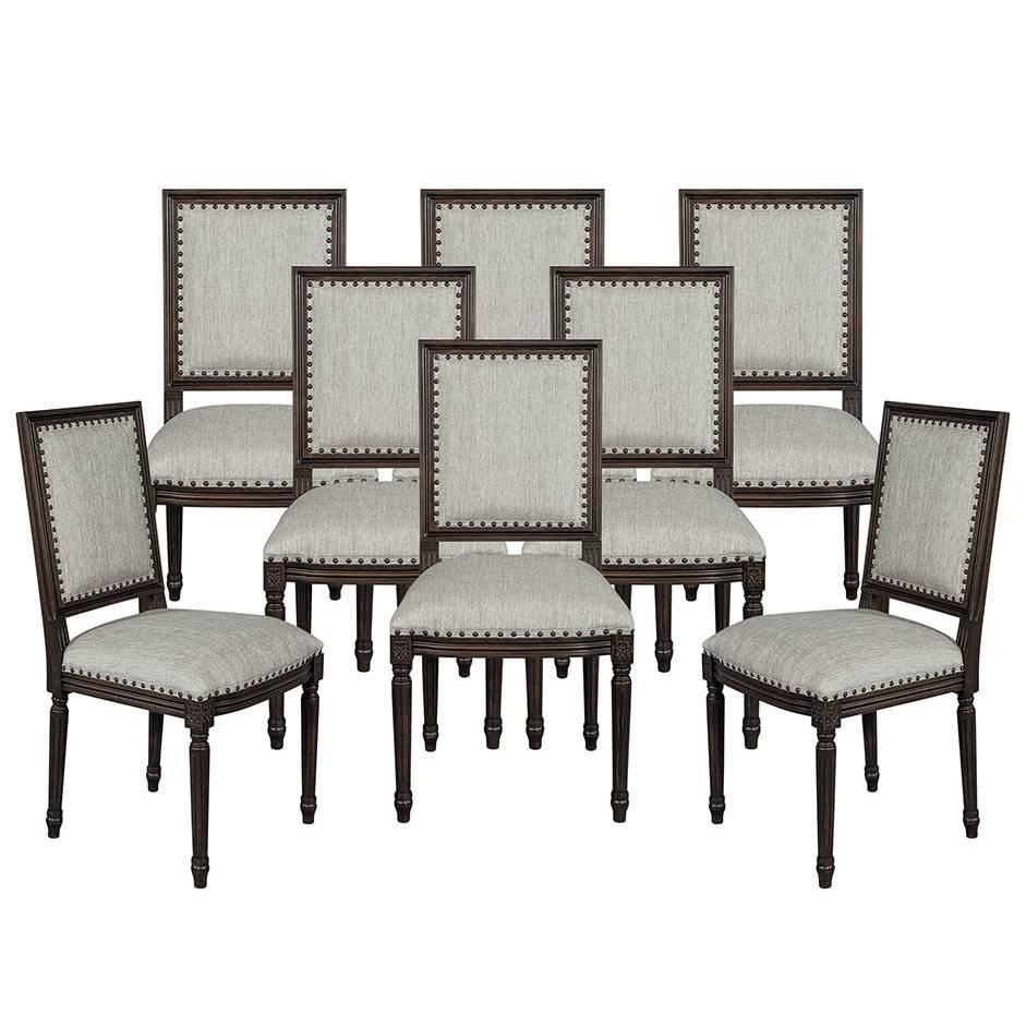 Set of Eight Custom Louis Capet Dining Side Chairs