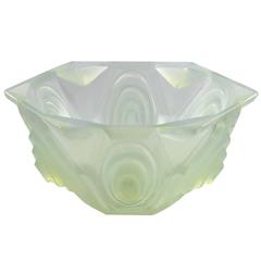 Large 20th Century Art Deco French Opalescent Glass Bowl by Sabino