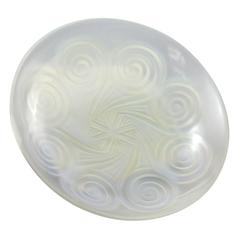 Large 20th Century Art Deco Opalescent Glass Bowl with Swirl Pattern by Etling