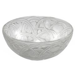 20th Century Cut Crystal Bowl in the 'Pinsons' Pattern by Lalique