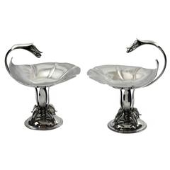 Pair of 20th Century Sterling Silver Compotes by Carl Poul Petersen