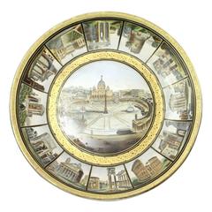 19th Century Hand-Painted Italian Grand Tour Porcelain Charger