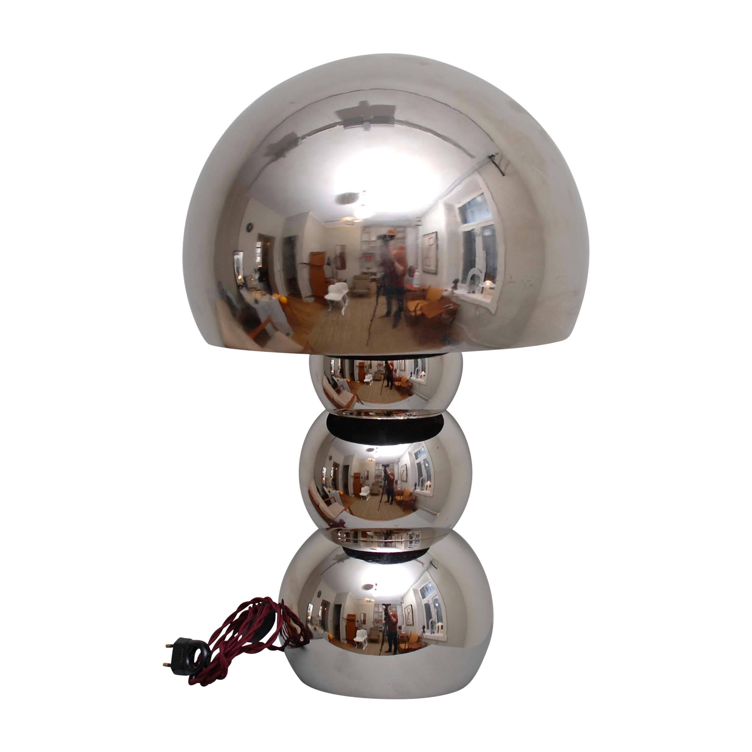 Impressive Space Age Lamp in Chrome Alloy France, 1970s, Maison Charles Style For Sale