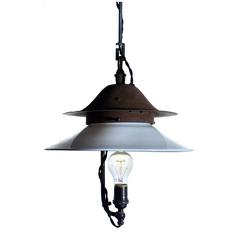 Interesting Rustic Pagoda Style Industrial Lamp