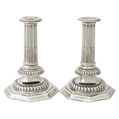 Sterling Silver Candlesticks, Antique William III