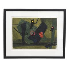 Mid-Century Modern Signed Artist Proof Lithograph by Henri Goetz, France, 1960s 1
