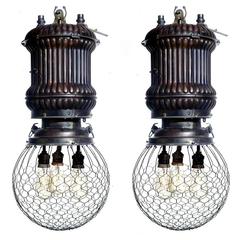1890s Westinghouse Street Lamps, Matching Pair!